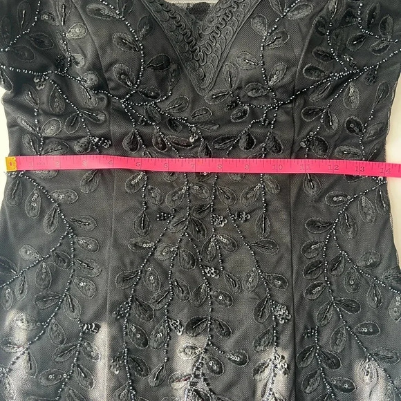 Sue Wong size 2 sequin art deco sheer back wedding guest formal midi dress - Picture 7 of 10